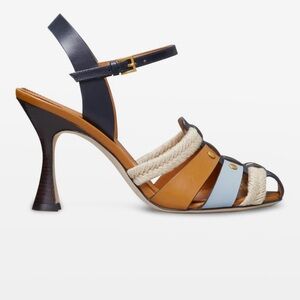 Tory Burch Fisherman Color Block Jute Sandals 10.5